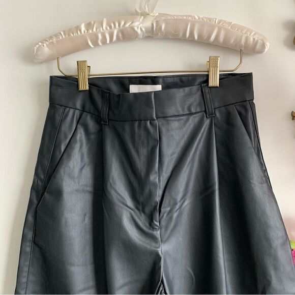 H&M BLACK FAUX LEATHER CULOTTES - Picture 9 of 13